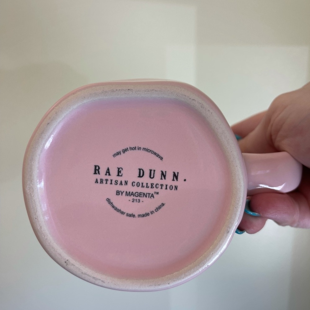 RAE DUNN PINK CERAMIC GLOSS JELLY BEANS MUG - Picture 2 of 3